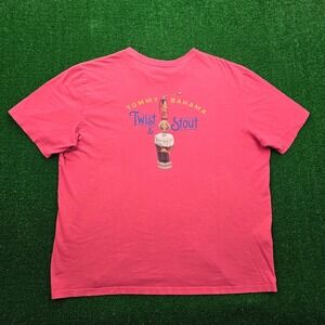 Tommy Bahama Tshirt Mens XL Red Pink Short Sleeve Twist & Stout Beer Beach